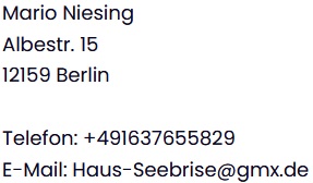 Angaben zur verantwortlichen Stelle für den Datenschutz.